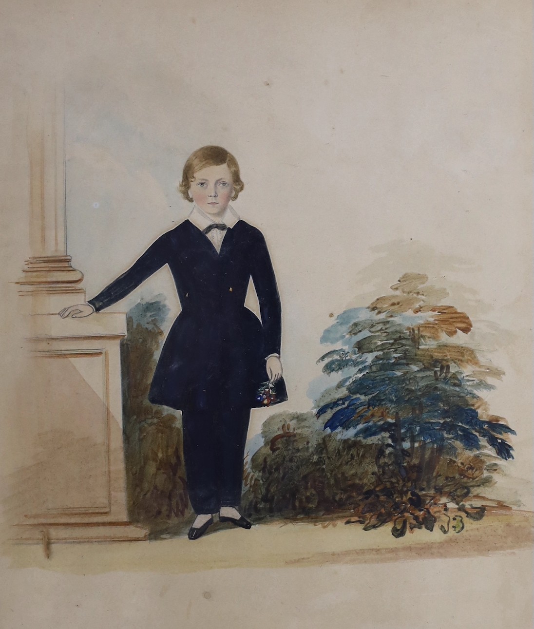 Victorian School, pair of watercolours, Portraits of the Pettinger Brothers c.1848, 26 x 22cm